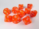 Chessex dobbelstenen set, 10 10-zijdig, Vortex Solar w/white