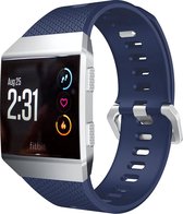 Siliconen Horloge Band Geschikt Voor Fitbit Ionic - Armband / Polsband / Strap Sport Bandje / Sportband - Donker Blauw Large