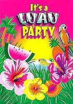 8x uitnodiging met envelop - Luau Party -