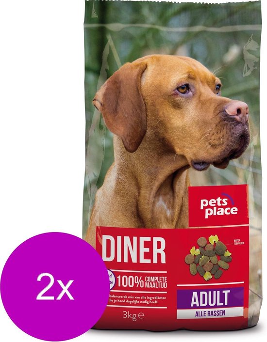 Pets Place Adult Diner Gevogelte&Vlees - Hondenvoer - 2 x 3 kg | bol.com