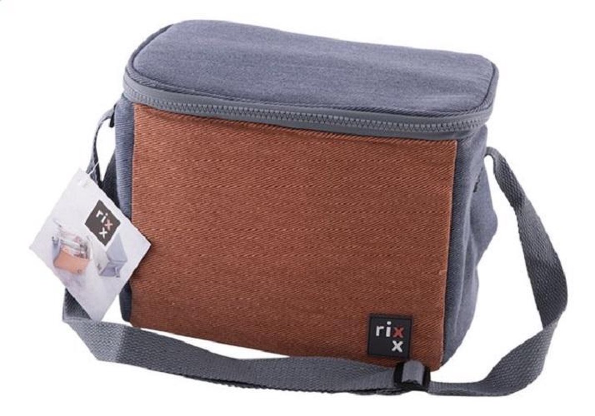 Rixx Lunchtas donkerblauw oranjebruin