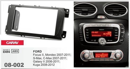 autoradio android inclusief 2-DIN FORD Focus II, Mondeo, S-Max, C-Max 2007-2011  Galaxy II 2006-2011  Kuga 2008-2012 (Black) frame Audiovolt 08-002 - Merkloos