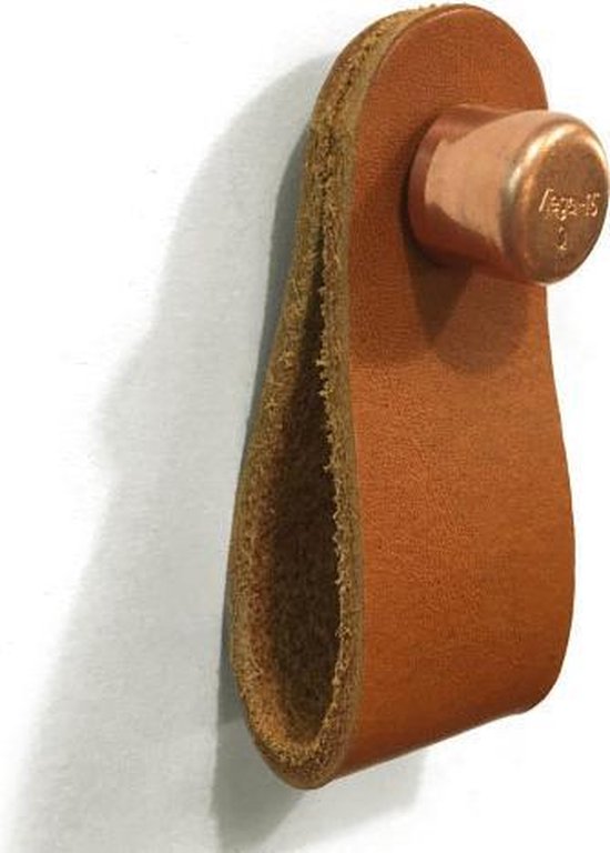 Poignée de porte en cuir avec accent de cuivre | boucle de porte en cuir | poignée en cuir | 2 pièces