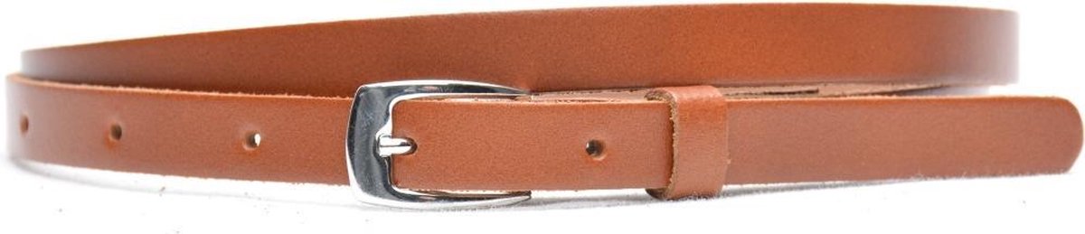 Moderiemen 1,5 cm smalle cognac riem - 100% leder - Maat 85 - Totale lengte 100cm