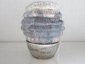 Vase PTMD verre dans support métal 15 cm