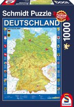 Schmidt Landkaart Duitsland, 1000 stukjes - Puzzel - 12+