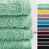 Lumaland - Handdoeken - 4 delige handdoekenset - 100% katoen - 50x100cm - IJsblauw