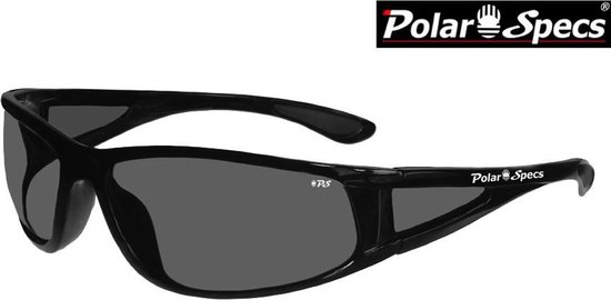 Polar Specs® Polariserende Zonnebril Full Wrap PS9027 – Shiny Black – Polarized Black – Medium – Unisex