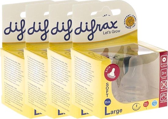 Difrax Flessenspeen Soft Kers L Voordeelverpakking