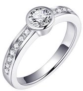 Schitterende Zilveren Ring met Swarovski ® Zirkonia's 16.00 mm. (maat 50) model 145