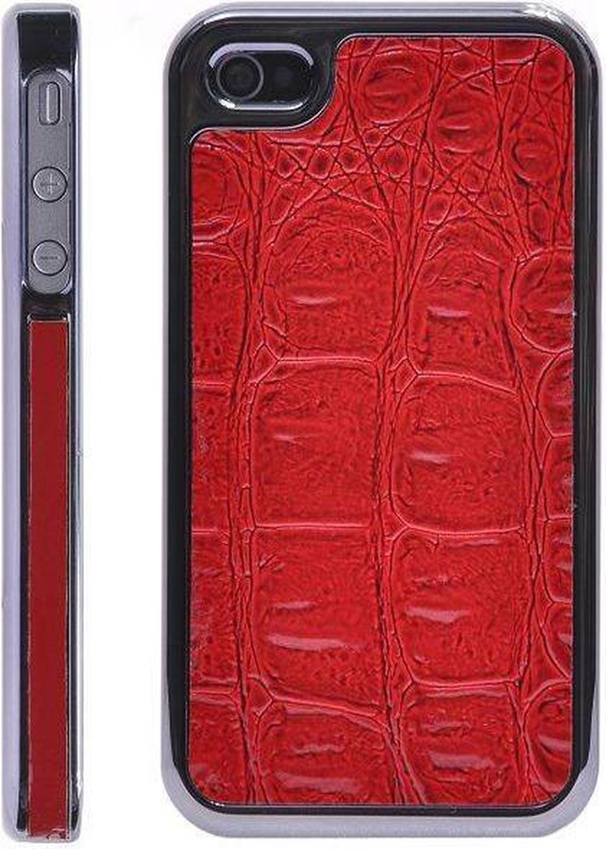 Hardcase krokodillenleer inleg voor iphone 4/4S - Rood