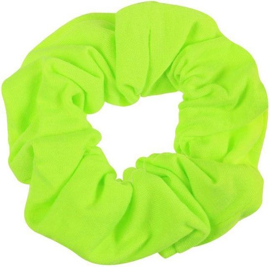Velvet scrunchie/haarwokkel, neon groen