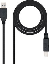 USB Cable NANOCABLE 10.01.0802-BK Black