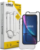 SoSkild iPhone Xr Absorb Impact Case Transparent and Tempered Glass Transparent