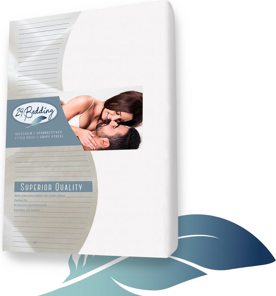 24-bedding - Duopak 2 stuks !! - Molton Hoeslaken - 90x200 cm - 100% katoen - Ademend & absorberend - verlengt de levensduur van uw matras