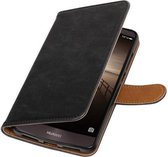 Zakelijke Book Case Telefoonhoesje Geschikt voor de Huawei Mate 9 - Portemonnee Hoesje - Pasjeshouder Wallet Case - Zwart