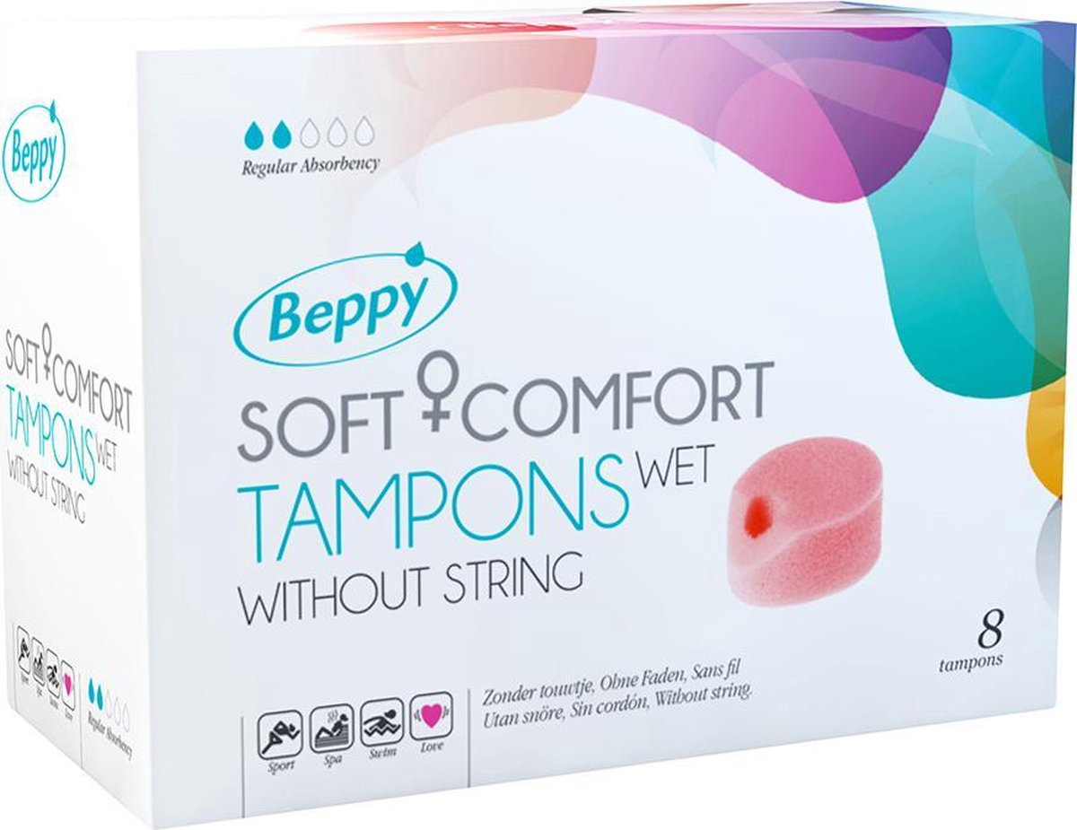 Beppy Soft+Comfort Tampons WET - 8 stuks - zonder touwtje