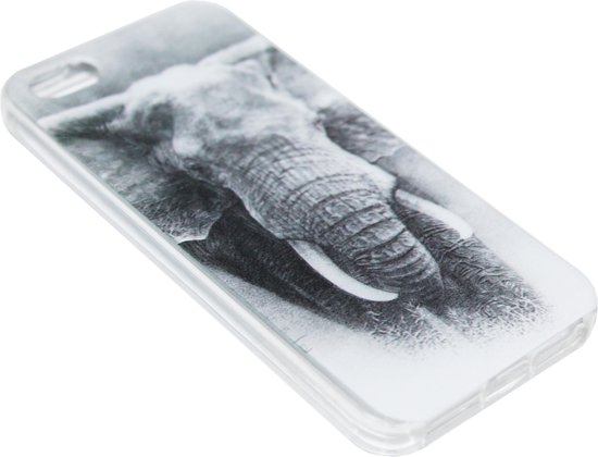 ADEL Siliconen Back Cover Hoesje Geschikt voor iPhone 5/5S/SE - Olifant