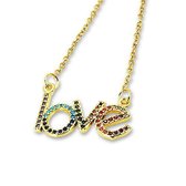 Amanto Ketting Evira Gold - 316L Staal - Liefde - 23x14mm - 50cm
