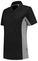 Tricorp Poloshirt Bi-color dames - 202003 - zwart / grijs - maat S