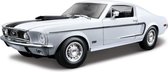 Maquette voiture Ford Mustang GT Cobra 1968 blanc / noir 24 cm échelle 1:18 - maquette de voiture jouet