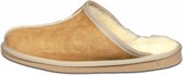 Schapenvacht pantoffels - Lamsvacht heren slippers - Camel - Maat 46