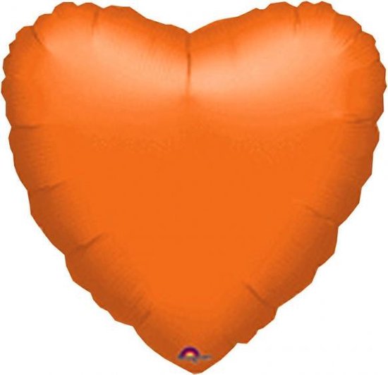 Standard Metallic Orange Foil Balloon Heart S15 bulk 43cm