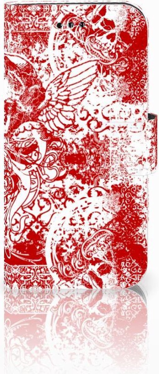 Telefoonhoesje met Naam Samsung Galaxy A3 2017 Angel Skull Rood