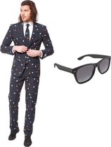Pac-Man print heren kostuum / pak - maat 52 (XL) met gratis zonnebril