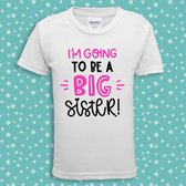 I'm going to be a sister Tshirt - grote zus - Wit - 104cm