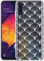 Galaxy A50 Hoesje White Abstract Pattern - Designed by Cazy