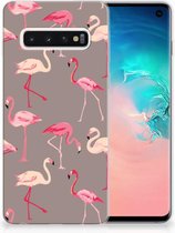 Geschikt voor Samsung Galaxy S10 TPU Siliconen Hoesje Flamingo