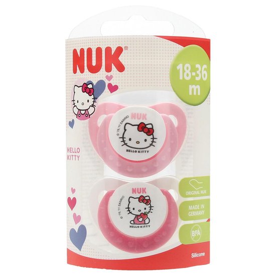 NUK First Choice - Fopspeen Hello Kitty 18-36 mnd - 2 stuks | bol.com