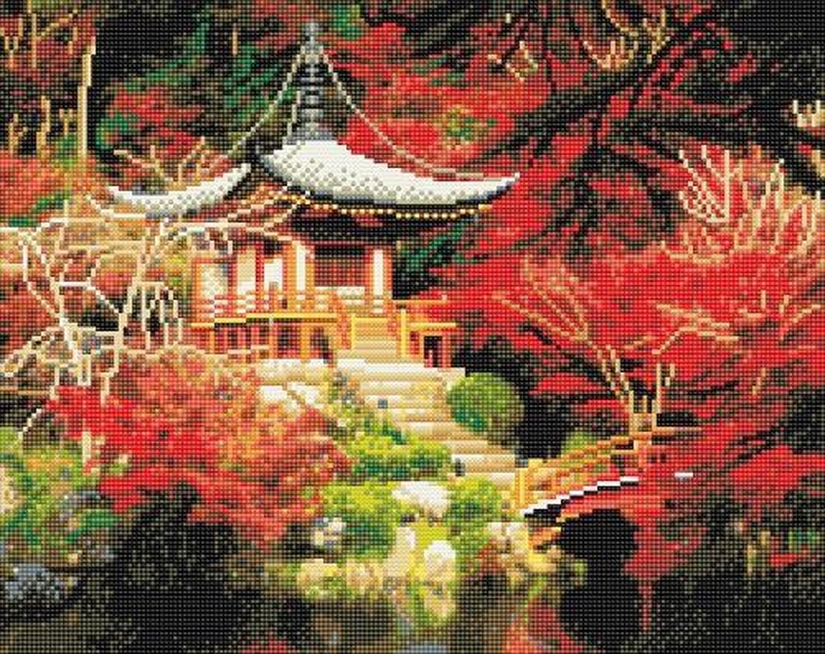 bol.com | Diamond Painting Crystal Art Kit ® Japanese Temple, 40x50 cm