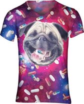 Pugs aan de Drugs festival shirt - V-hals, S