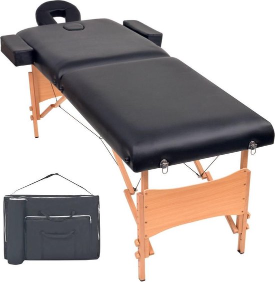 Verkoper wakker worden terugtrekken Inklapbare Massagetafel 10 cm dik 2 zones Zwart - Massage tafel | bol.com
