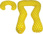 Coussin d'allaitement - Coussin de grossesse - ensemble - 100% coton - 300 cm - jaune à pois blancs