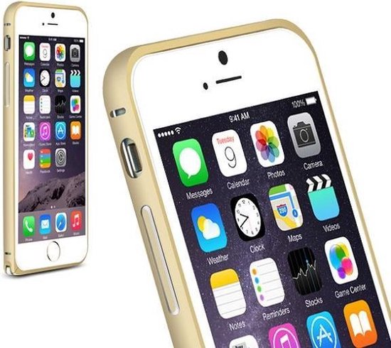 Haalbaarheid stopcontact Onderscheppen iPhone 6(S) (4.7 inch) Metalen Bumper case Cover hoesje goud | bol.com