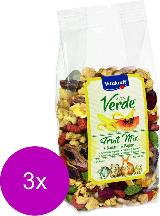 Vitakraft Vita-Verde Happy Frutti - Knaagdiersnack - 3 x 200 g - Vitakraft
