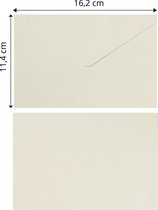Florence - Enveloppen - Stevige Kwaliteit - Ivoor - Rechthoek - 25 stuks - 11.4 x 16.2cm