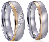 Jonline Prachtige Titanium Ringen voor hem en haar| Trouwringen | Relatieringen | Zilver Goud Kleur