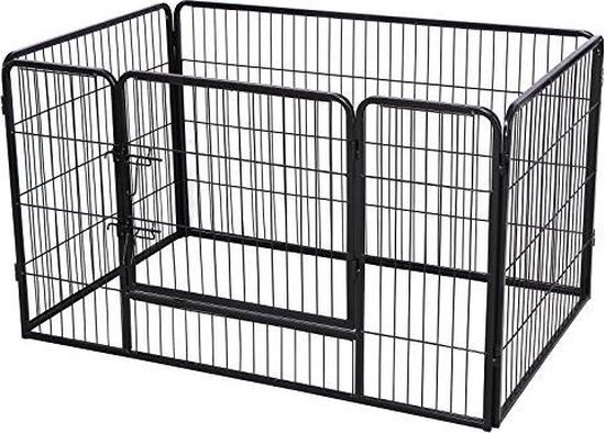 Parc Pour Chien, Clôture, Enclos, 8 Grilles De 77 X 80 Cm, Noir - Chien