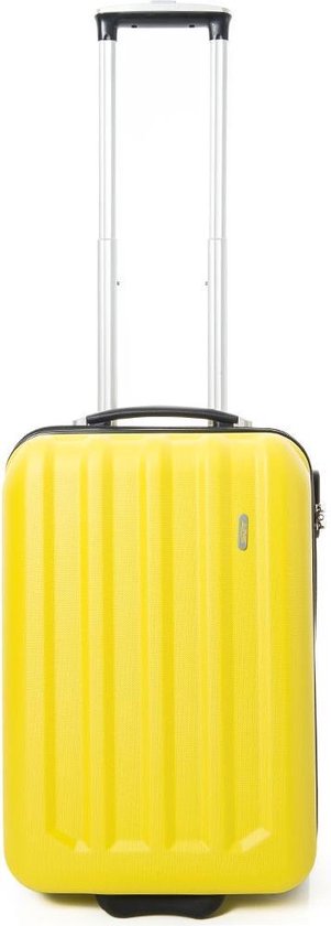 Cadeau vruchten huren Line handbagagekoffer op wielen - goedkope lichtgewicht trolley - geel |  bol.com
