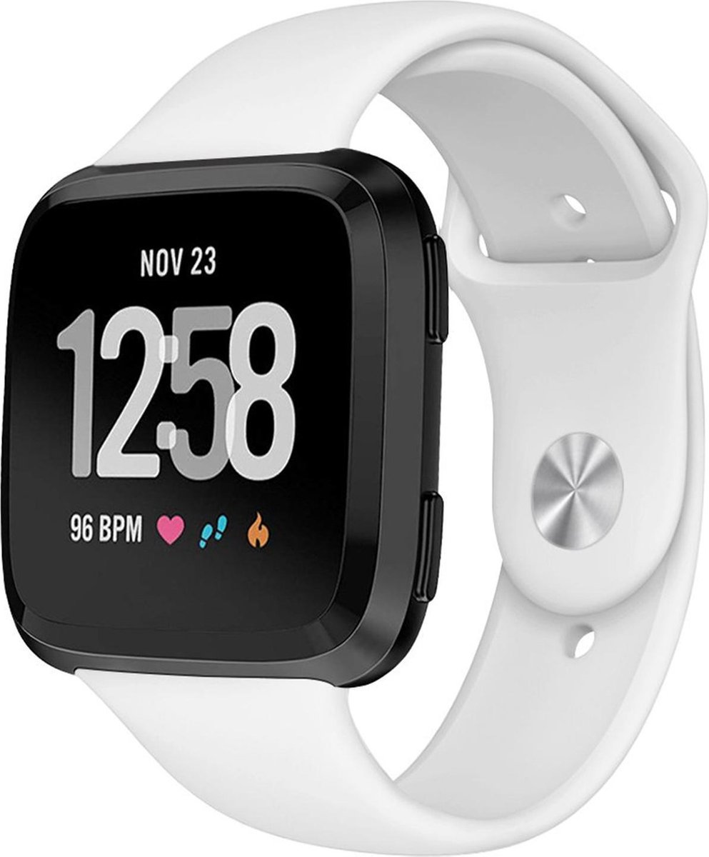 Bandje geschikt voor Fitbit Versa - Wit Siliconen Band