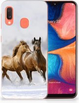 Geschikt voor Samsung Galaxy A20e TPU Hoesje Paarden