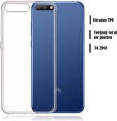 DrPhone Y6 2018 TPU Hoesje - Transparant Ultra Dun Premium Soft-Gel Case   Transparant