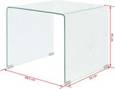 Salontafel transparant 49,5x50x45 cm gehard glas (incl. vloerviltjes)