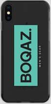 BOQAZ. iPhone X hoesje - Labelized Collection - Turquoise print BOQAZ