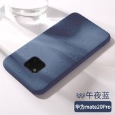 Liquid Silicone Back Cover + 9H Full Cover Screen Protector for Huawei Mate 20 Pro _ Blauw