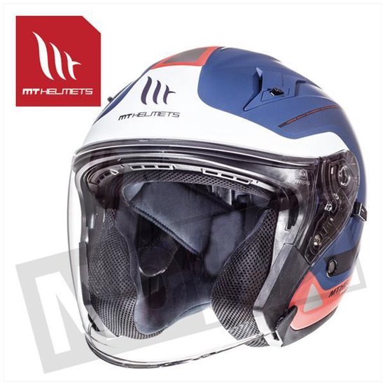 Helm MT Jet Avenue sv Crosroad blauw/rood M